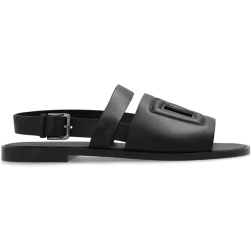 Ledersandalen , Herren, Größe: 40 EU - Dolce & Gabbana - Modalova