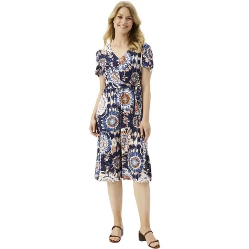 Blue Liz Dress with Abstract Print , female, Sizes: L, XL - IN Front - Modalova