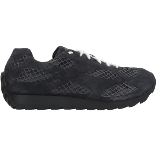 Dunkelgraue Wildleder Low-Top Sneakers - Bottega Veneta - Modalova