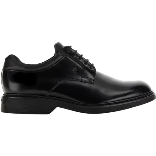 Schwarze Lederschnürschuhe , Herren, Größe: 43 EU - Hogan - Modalova