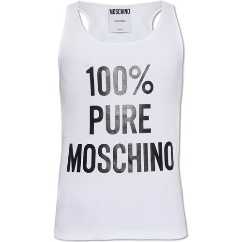 Sleeveless T-shirt , male, Sizes: L, M, XL - Moschino - Modalova