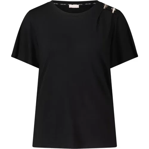 Goldener Akzent T-Shirt , Damen, Größe: S - Liu Jo - Modalova