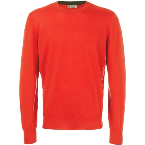 C-Neck Sweater with Ribbed Trims , male, Sizes: 2XL, 3XL - BRUNELLO CUCINELLI - Modalova