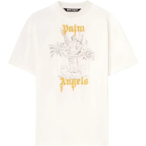 Logo Print Crew Neck T-shirts , male, Sizes: XL, M - Palm Angels - Modalova