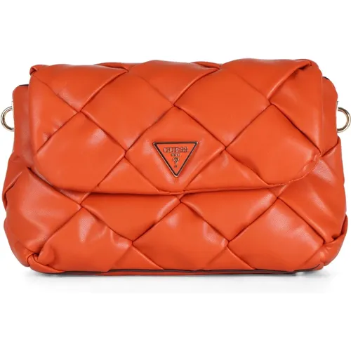Woven Faux Leather Shoulder Bag , female, Sizes: ONE SIZE - Guess - Modalova