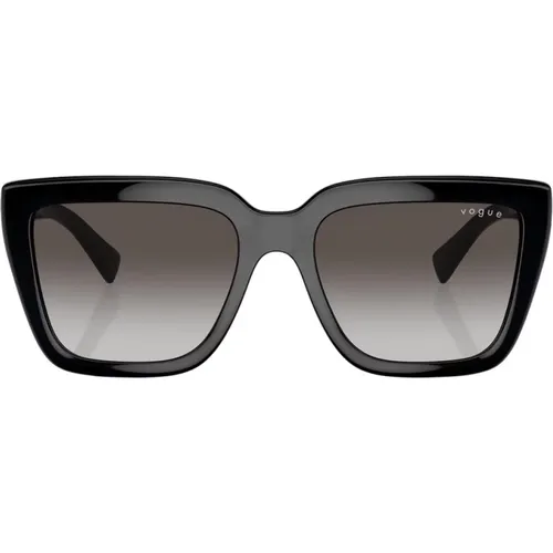 Schicke Schwarze Sonnenbrille mit Kristall-Logo - Vogue - Modalova