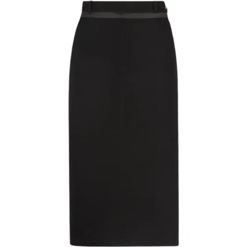 Wool Asymmetric Cut Pencil Skirt , female, Sizes: S - Fendi - Modalova