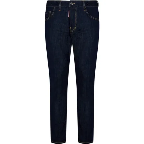 Slim-Fit Navy Denim Jeans , Herren, Größe: 2XL - Dsquared2 - Modalova