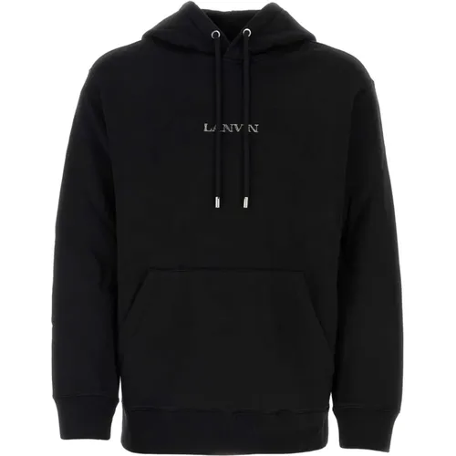 Schwarzer Baumwoll-Sweatshirt , Herren, Größe: M - Lanvin - Modalova