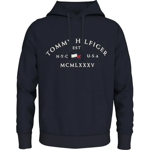 Blaues Sweatshirt Aw24 Stilvoll Bequem , Herren, Größe: S - Tommy Hilfiger - Modalova