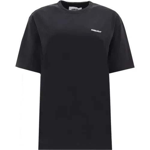 Schwarzes Baumwoll-Logo T-Shirt , Damen, Größe: S - Ambush - Modalova