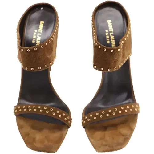 Pre-owned Suede heels , female, Sizes: 6 1/2 UK - Saint Laurent Vintage - Modalova