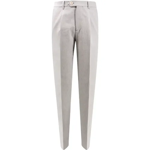 Cotton Wool Trouser Zip Button Italy , male, Sizes: M - BRUNELLO CUCINELLI - Modalova