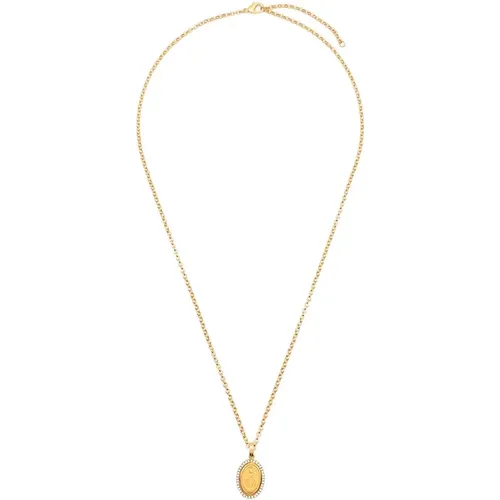 Gold Metal Necklace with Crystal Charm , male, Sizes: M - Dolce & Gabbana - Modalova