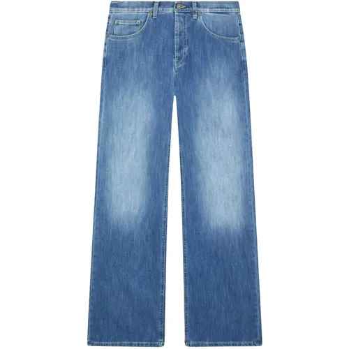 Wide Leg Jeans in Blauer Waschung , Damen, Größe: W27 - Dondup - Modalova