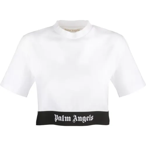 Cropped T-Shirt , female, Sizes: L, S, M - Palm Angels - Modalova