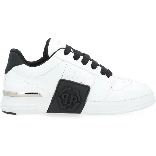 Hexagon Weißer Leder Lo-Top Sneaker - Philipp Plein - Modalova