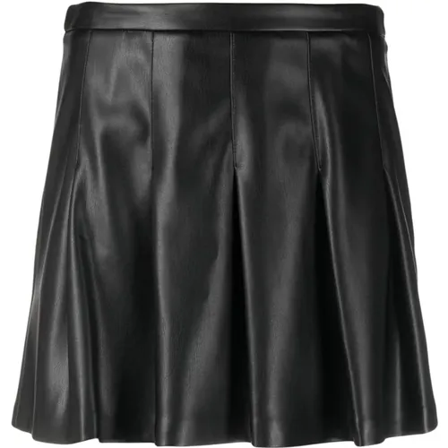 Pleated Faux Leather Skirt , female, Sizes: M - Semicouture - Modalova