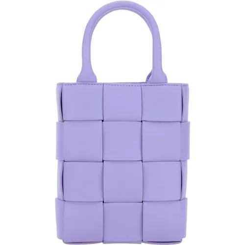 Lilac Leather Handbag , female, Sizes: ONE SIZE - Bottega Veneta - Modalova