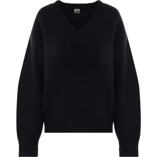 V-Neck Wool Cashmere Sweater , female, Sizes: XS - TotêMe - Modalova