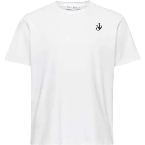 Anker besticktes weißes T-Shirt , Herren, Größe: M - JW Anderson - Modalova