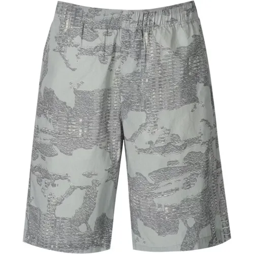 Graue Bermuda-Shorts mit Tarnmuster , Herren, Größe: S - Diesel - Modalova