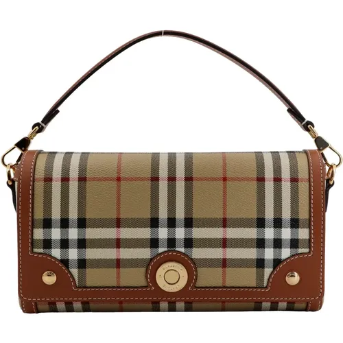 Check Shoulder Bag with Bio-Based Materials , female, Sizes: ONE SIZE - Burberry - Modalova