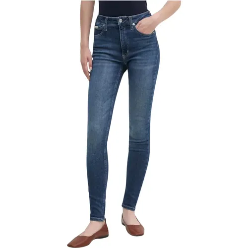 High Rise Skinny Jeans in Denim , Damen, Größe: W28 L30 - Calvin Klein Jeans - Modalova