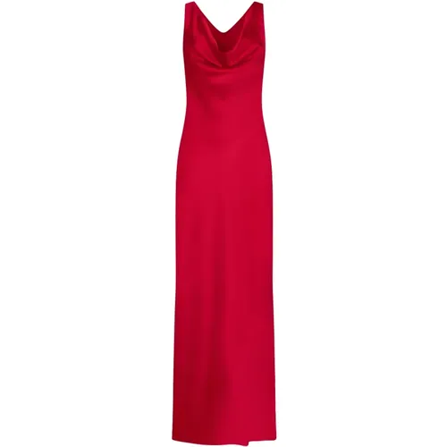 Rose Red Satin Draped Dress , female, Sizes: S - Norma Kamali - Modalova