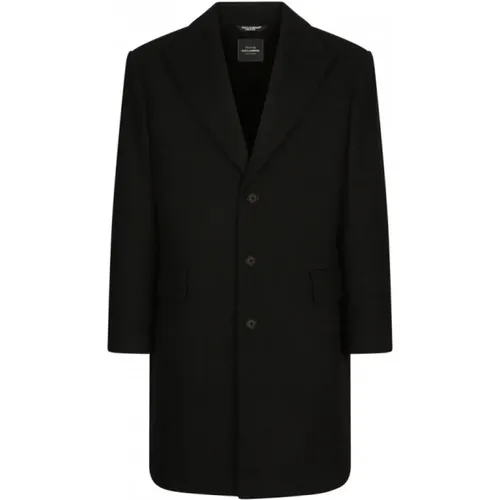 Single-Breasted Wool Coat , male, Sizes: L, M - Dolce & Gabbana - Modalova