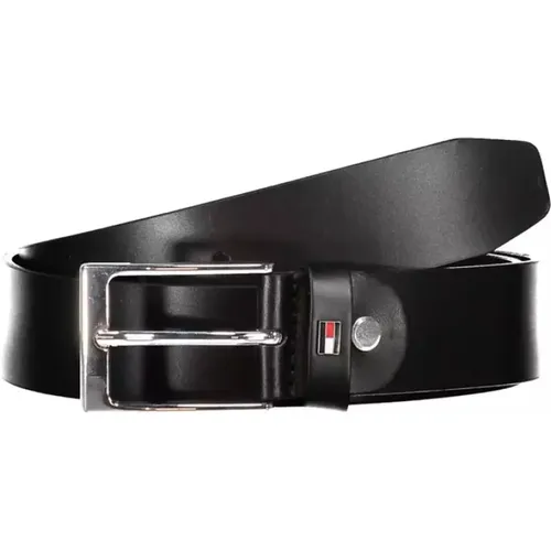 Leather Belt with Metal Buckle , male, Sizes: 90 CM, 105 CM, 95 CM, 100 CM, 110 CM - Tommy Hilfiger - Modalova