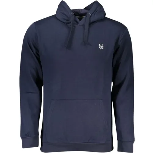 Blauer Kapuzenpullover mit Logo-Stickerei , Herren, Größe: 2XL - Sergio Tacchini - Modalova