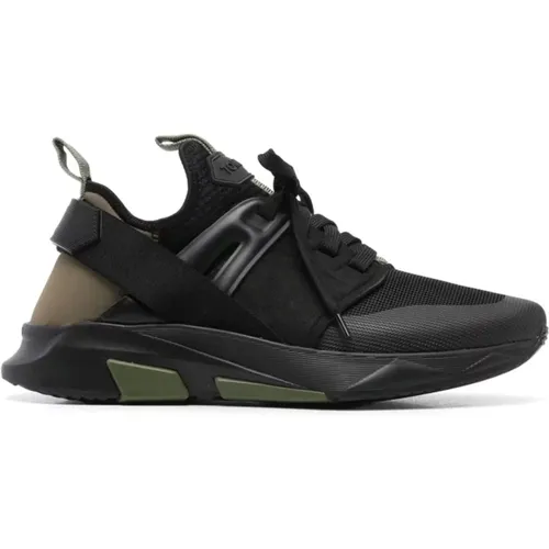 Neoprene Lycra Leather Jago Sneakers , male, Sizes: 9 UK, 10 UK, 8 UK, 7 UK, 6 UK - Tom Ford - Modalova