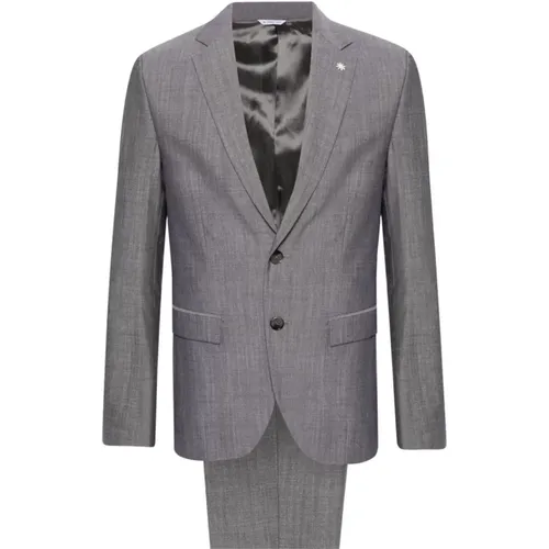 Grey Wool Suit Jacket Trousers , male, Sizes: L - Manuel Ritz - Modalova