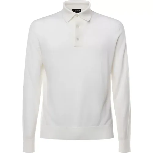 Wool Polo Shirt Button Closure , male, Sizes: XL, L, M - Ermenegildo Zegna - Modalova