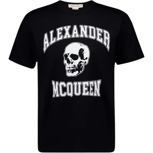 Skull Logo T-Shirt , Herren, Größe: L - alexander mcqueen - Modalova