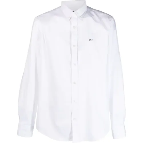 Cotton shirt with logo , male, Sizes: XL, 3XL - PAUL & SHARK - Modalova