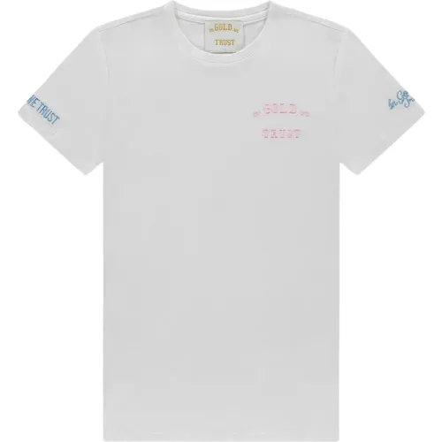 Pusha Weiß/rosa T-Shirt , Herren, Größe: XL - In Gold We Trust - Modalova