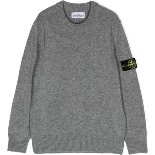 Kinder Grauer Pullover mit Compass - Stone Island - Modalova