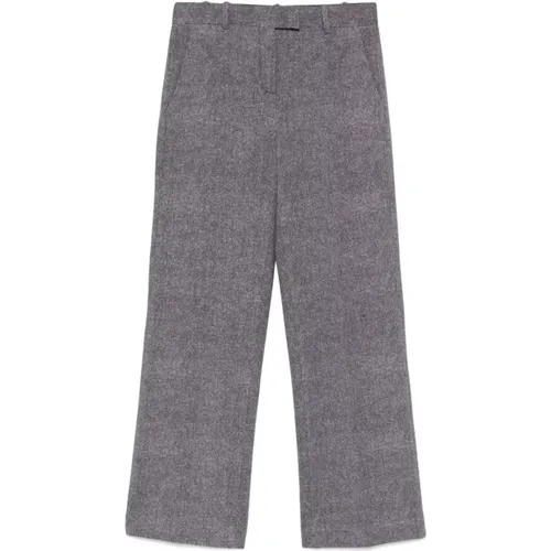 Grey Jersey Texture Trousers , female, Sizes: L, XS, S, M, 2XS, XL - Circolo 1901 - Modalova