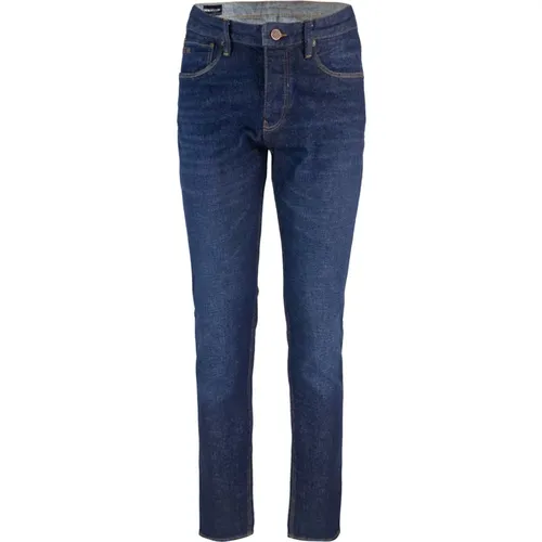 Jeans mit niedriger Taille und regulärer Passform mit Knopfverschluss - Emporio Armani - Modalova