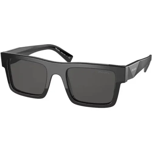 Schwarze Stilvolle Sonnenbrille , unisex, Größe: 52 MM - Prada - Modalova