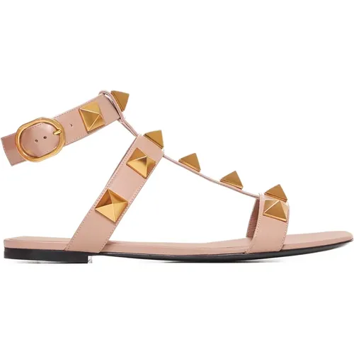 Roman Stud Flat Sandals , female, Sizes: 4 UK - Valentino Garavani - Modalova