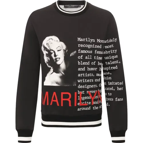 Glamorous Marilyn Monroe Sweatshirt , male, Sizes: XS, S, L - Dolce & Gabbana - Modalova