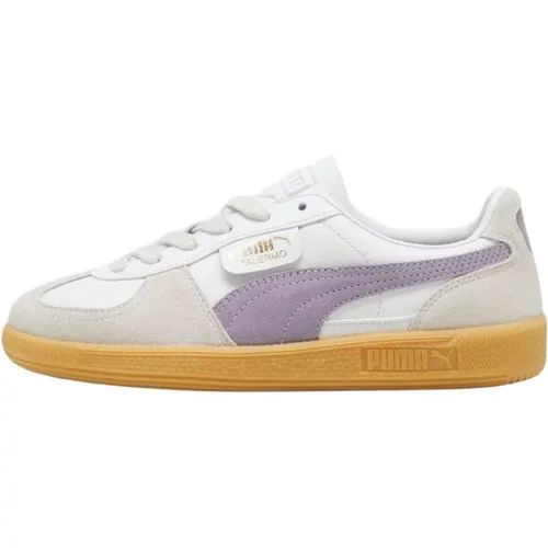 White Leather Sneakers with Pale Plum , male, Sizes: 3 UK, 4 UK, 3 1/2 UK, 2 UK, 6 UK, 5 UK - Puma - Modalova