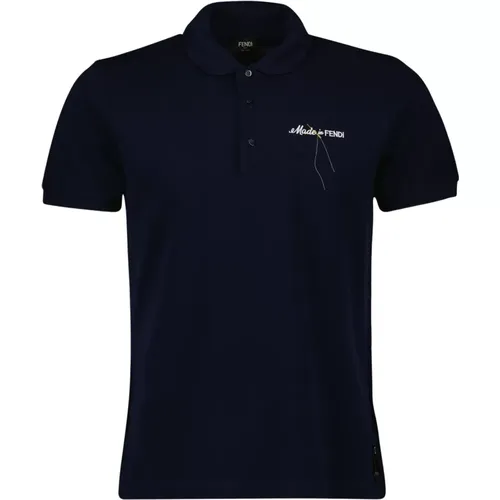 Blau Frühling-Sommer 2024 Polo Shirt , Herren, Größe: M - Fendi - Modalova