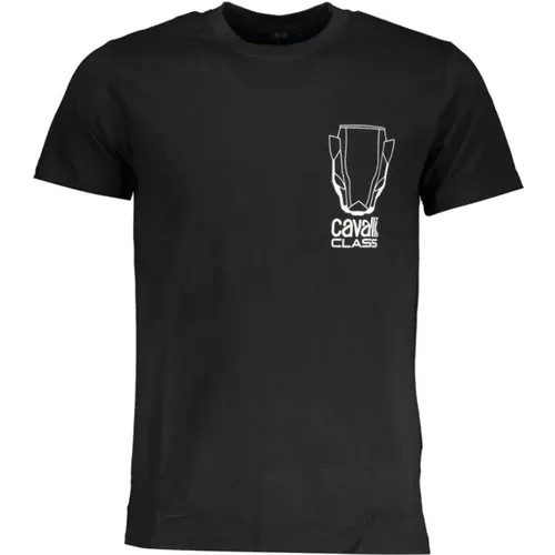 Schwarzes Bedrucktes Logo T-Shirt , Herren, Größe: XL - Cavalli Class - Modalova