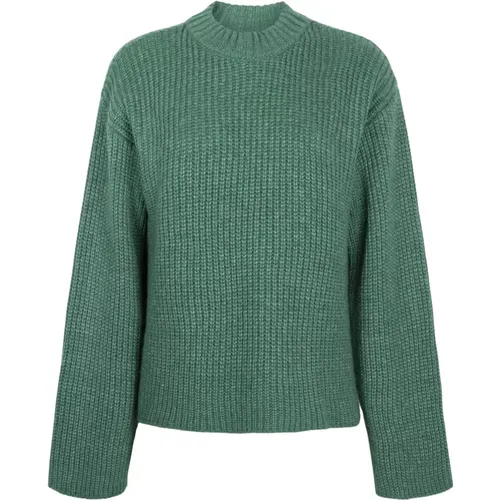 Grüner Wool Poly Pullover , Damen, Größe: L - Jane Lushka - Modalova