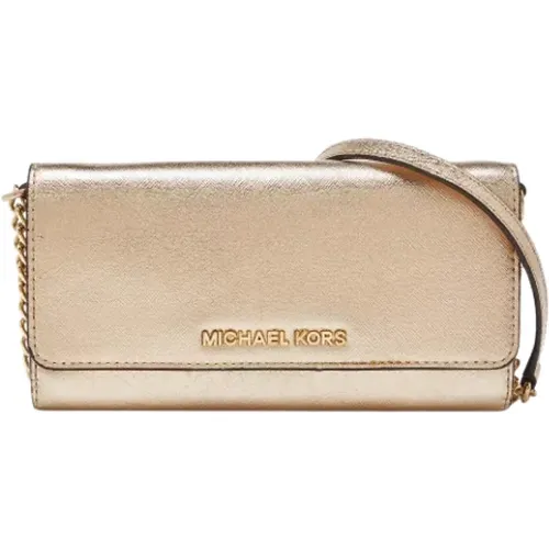Gold Leather Wallet On Chain , female, Sizes: ONE SIZE - Michael Kors Pre-owned - Modalova