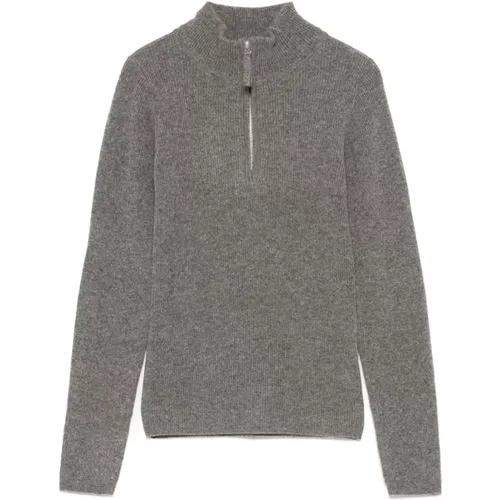 Ribbed Cashmere Sweater Grey , female, Sizes: S - Absolut Cashmere - Modalova